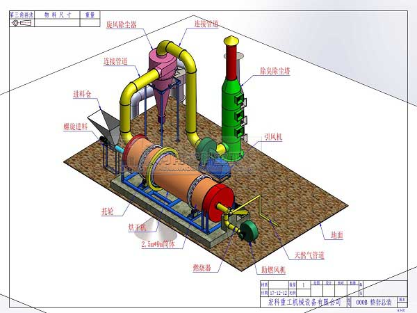 鸡粪烘干机结构图